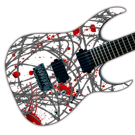 Guitar, Bass or Acoustic Skin Wrap Laminated Vinyl Decal Sticker The Blood Wire GS98