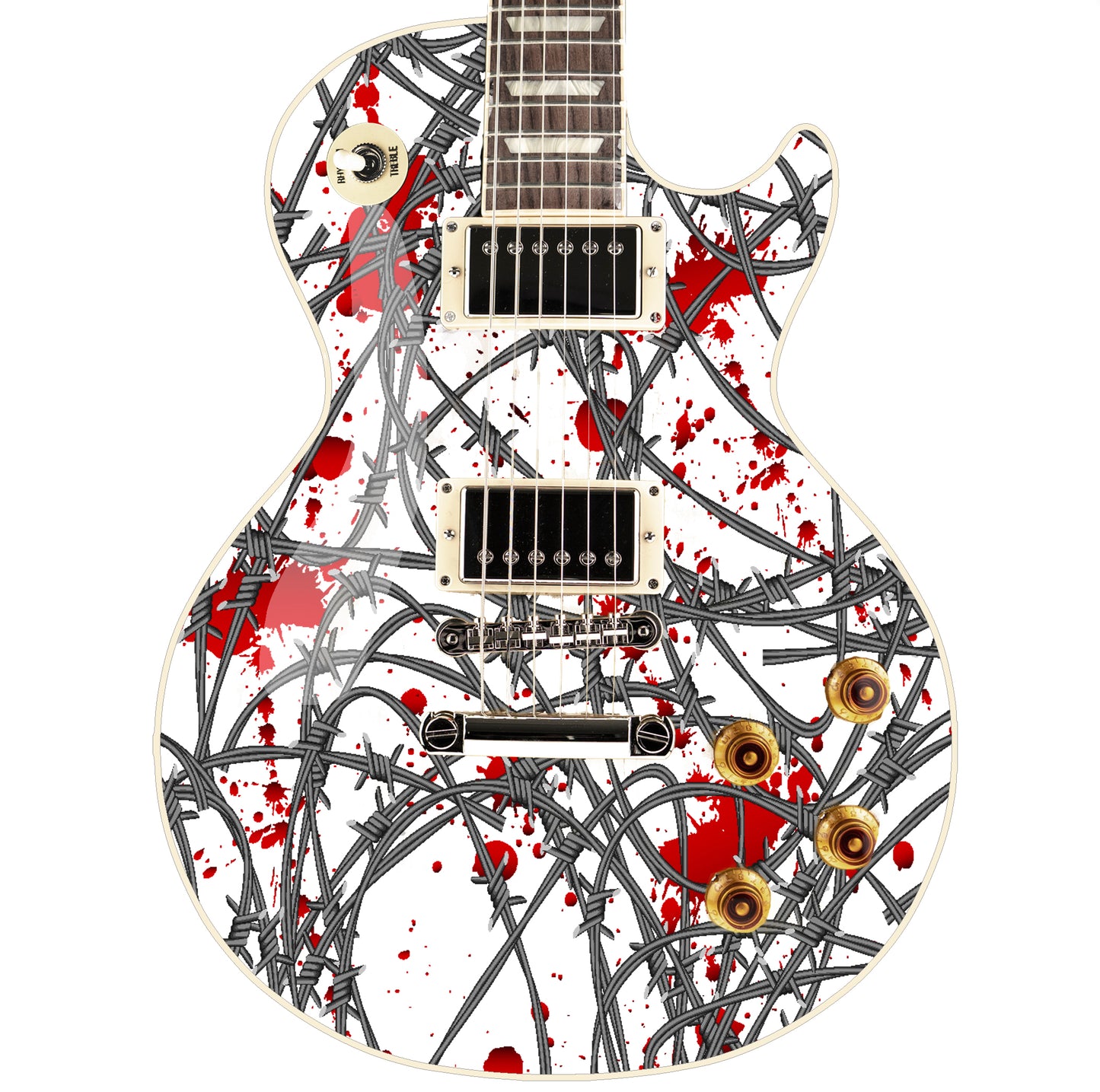 Guitar, Bass or Acoustic Skin Wrap Laminated Vinyl Decal Sticker The Blood Wire GS98