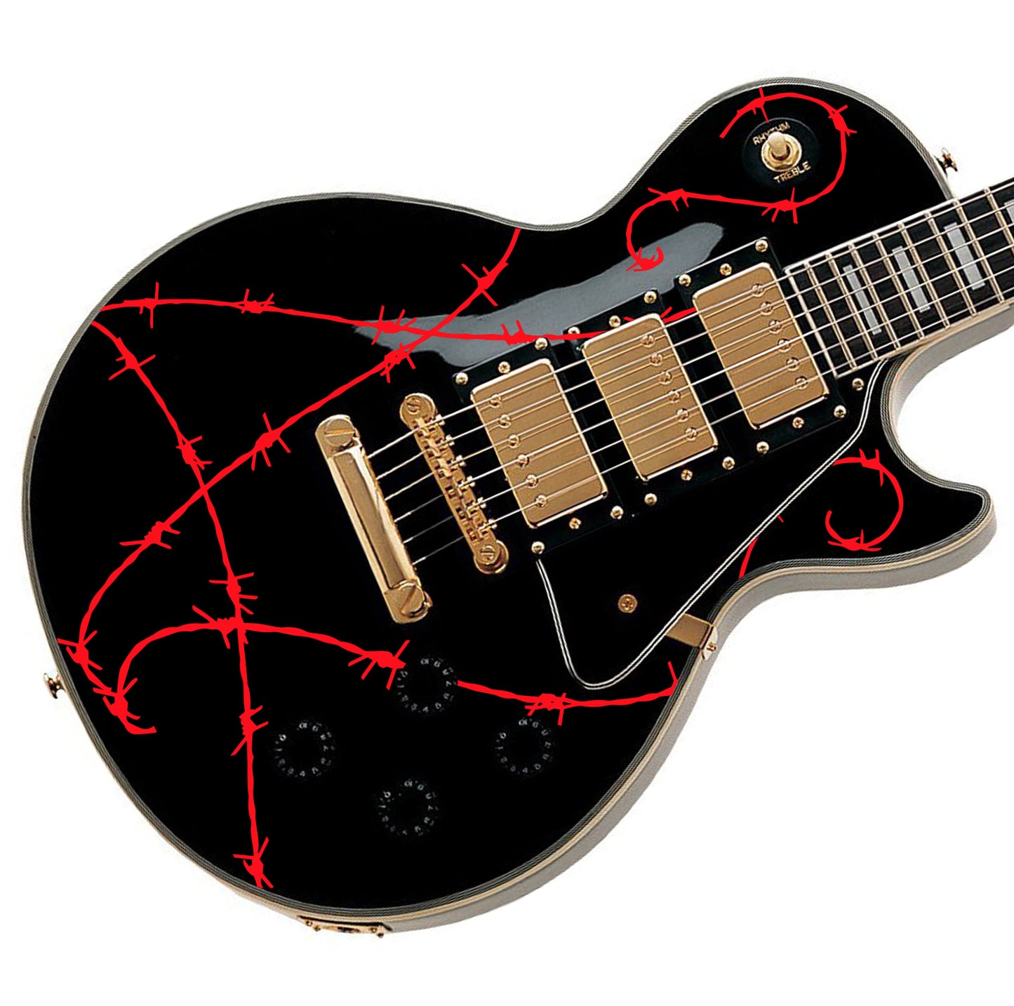 Awesome Barb Wire. Guitar Vinyl Matte Decal Sticker. Colour Options Available.