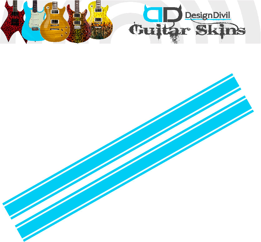Racing Stripe Guitar Vinyl Matte Decal Sticker.