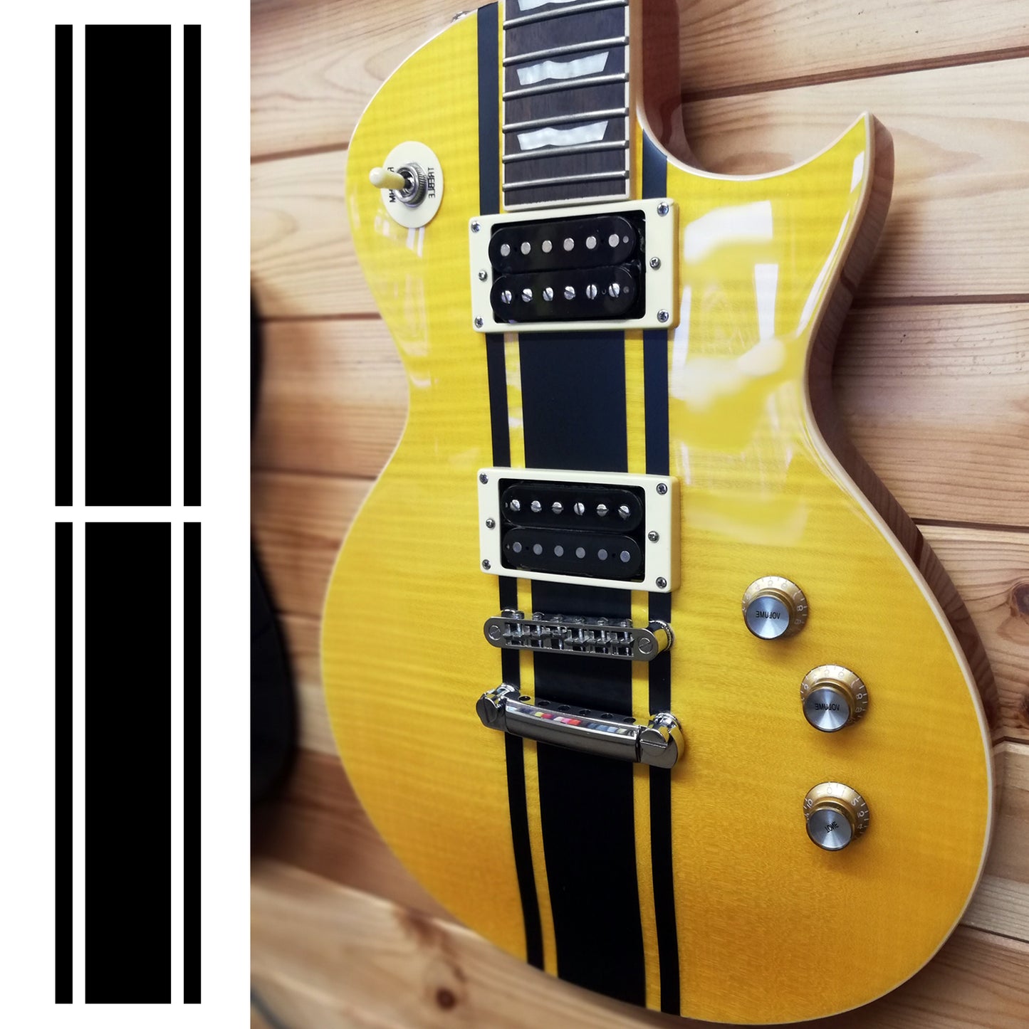 Wide Custom Racing Stripe Decal Stickers for Guitars & Basses. Colour Options Available