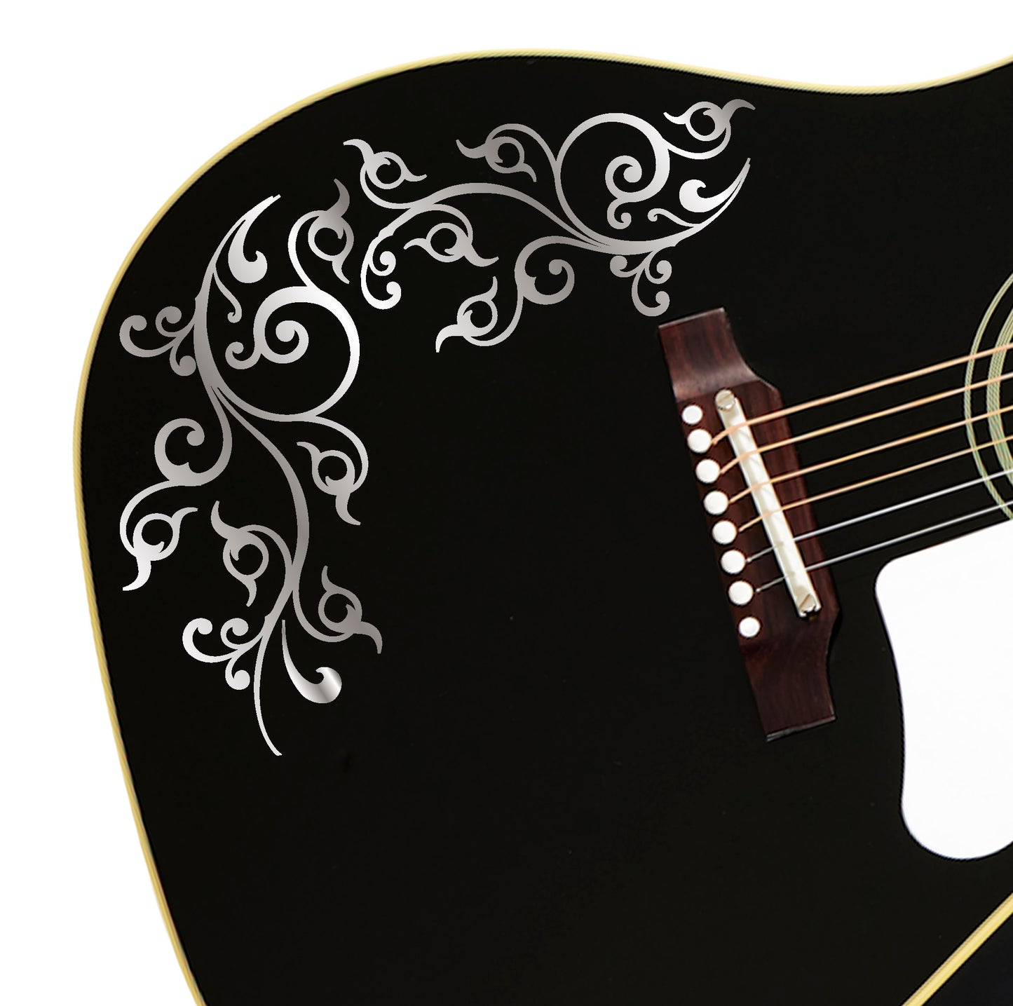 Custom Made Flower Swirl Sticker Fits Guitars & Basses. Colour Options Available.